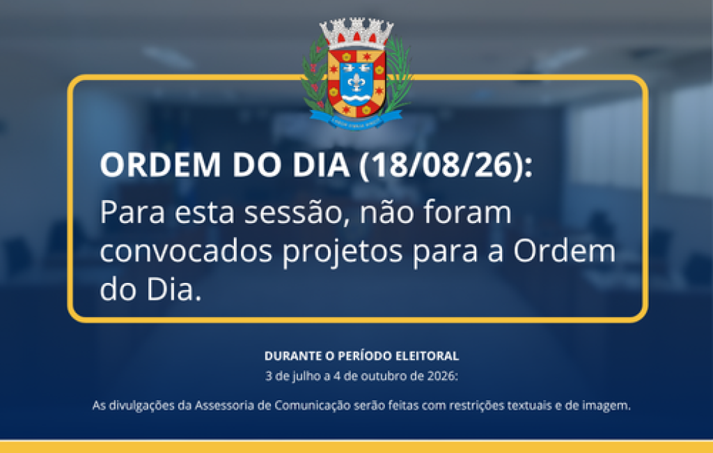 ACONTECE HOJE, ÀS 14H: 29ª SESSÃO ORDINÁRIA DE 2026