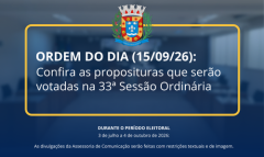 ACONTECE HOJE, ÀS 14H: 33ª SESSÃO ORDINÁRIA DE 2026