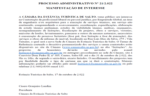 manifestacao interesse