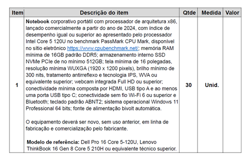 tabela descricao notebooks